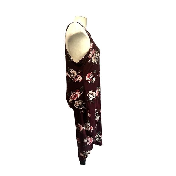 Rue 21 Floral Sheath Dress Sz Large Womens Burgundy Red Sleeveless - Picture 6 of 8